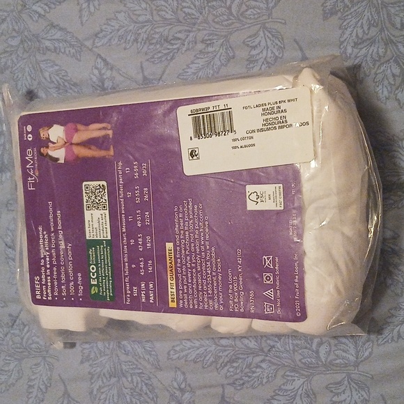 Fruit of the Loom Fit for Me Women's White Cotton Briefs Quantity 4 - Picture 2 of 6